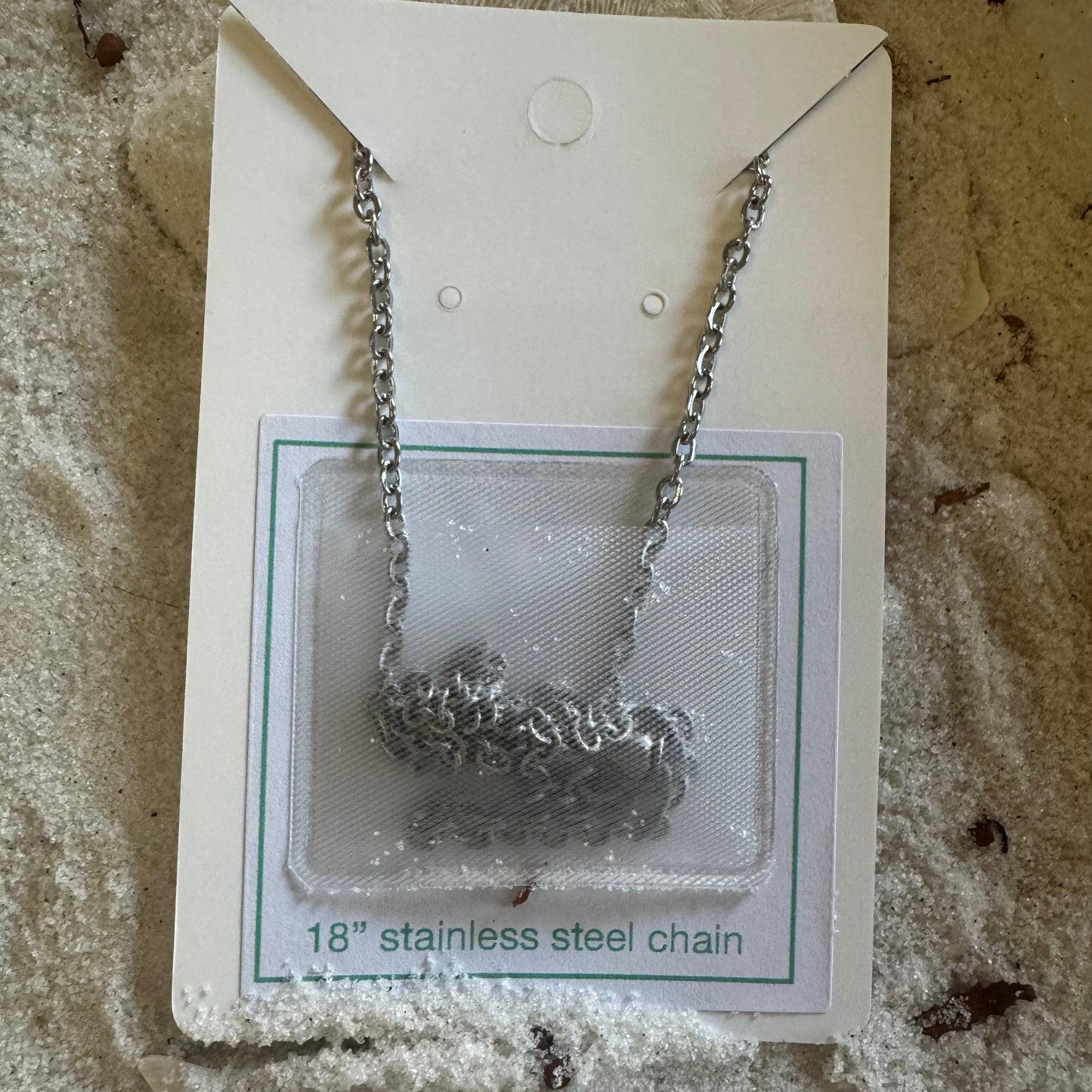 Beach Sand Large Silver Circle Necklace (choose your beach)