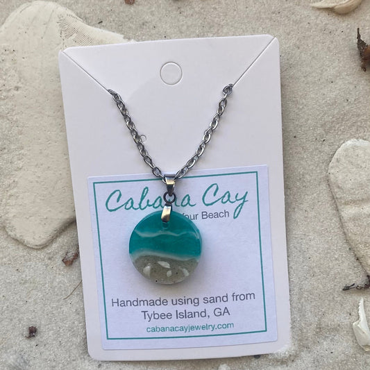 Beach Sand Circle Chain Necklace (choose your beach)