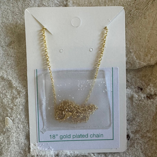 Beach Sand Gold Rectangle Necklace (choose your beach)