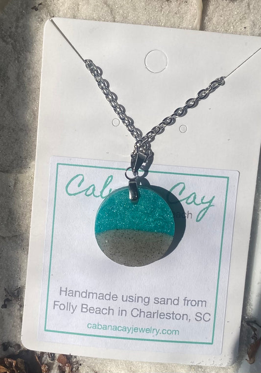 Beach Sand Circle Chain Necklace (choose your beach)