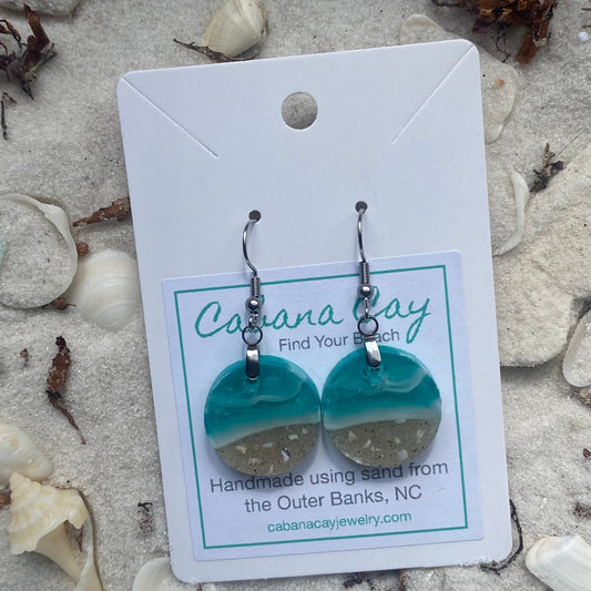 Beach Sand Circle Earrings (choose your beach)