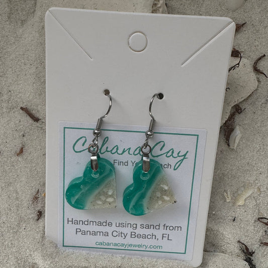 Beach Sand Heart Earrings (choose your beach)