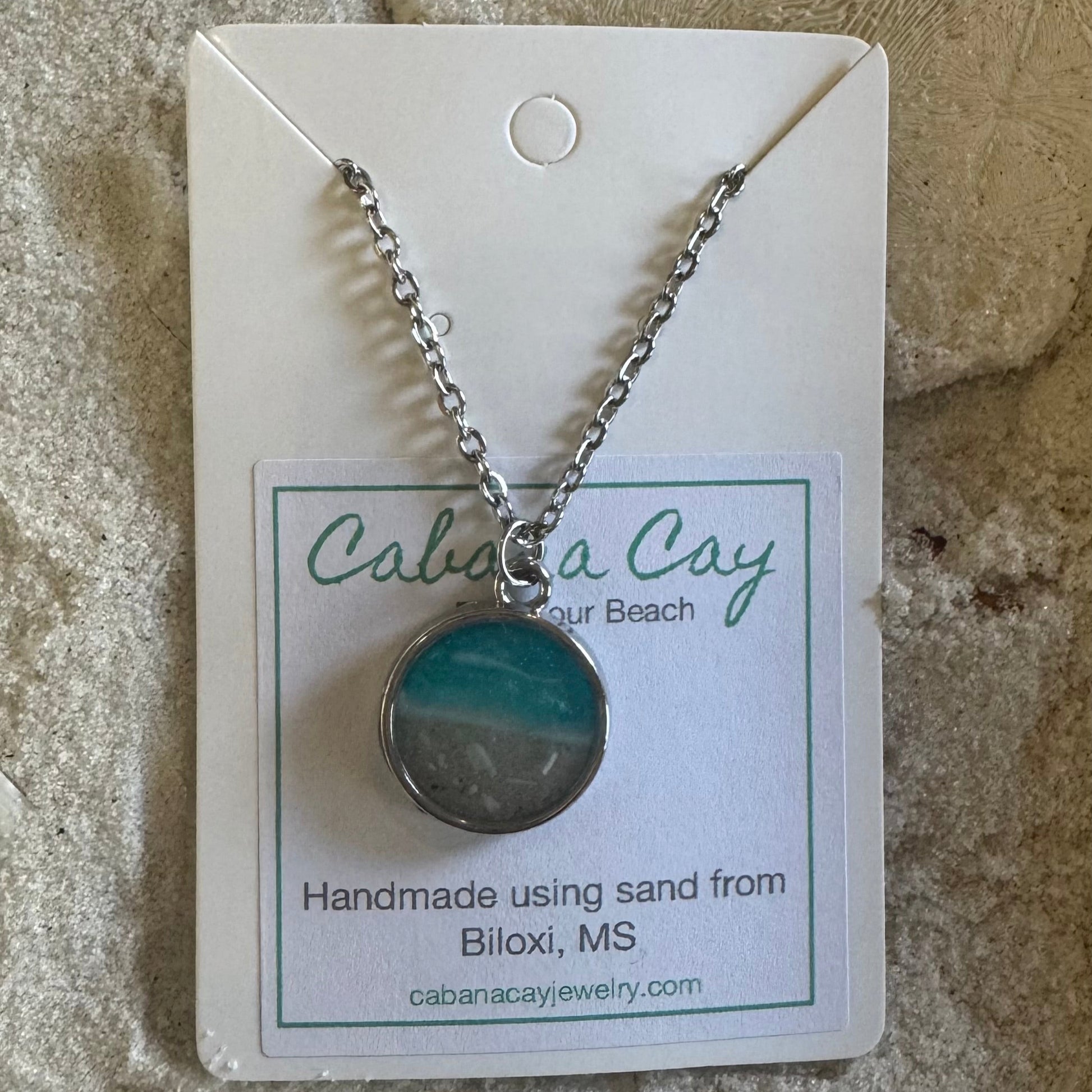 Beach Sand Silver Circle Necklace