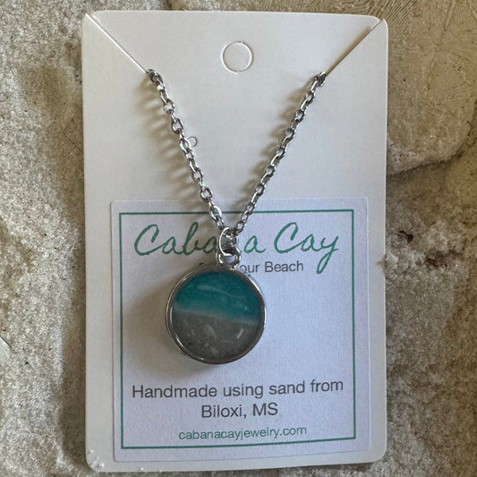 Beach Sand Silver Circle Necklace