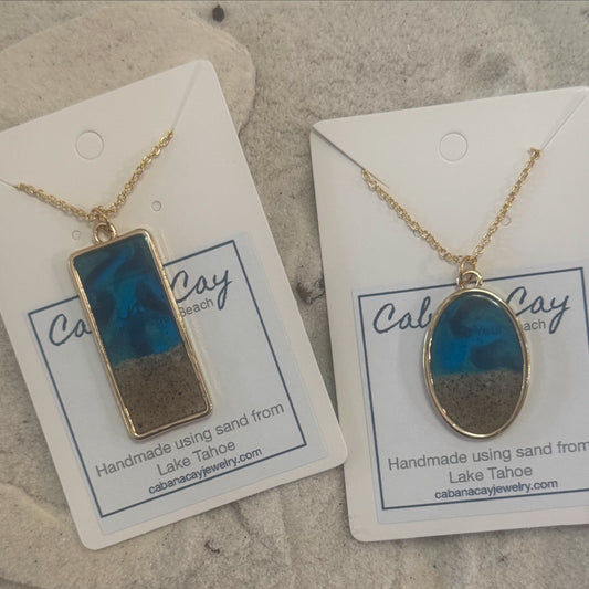 Beach Sand Swirl Gold Necklace (choose your beach)