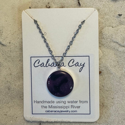 Galaxy Swirl Sterling Silver Pendant Infused w/Mississippi River Water