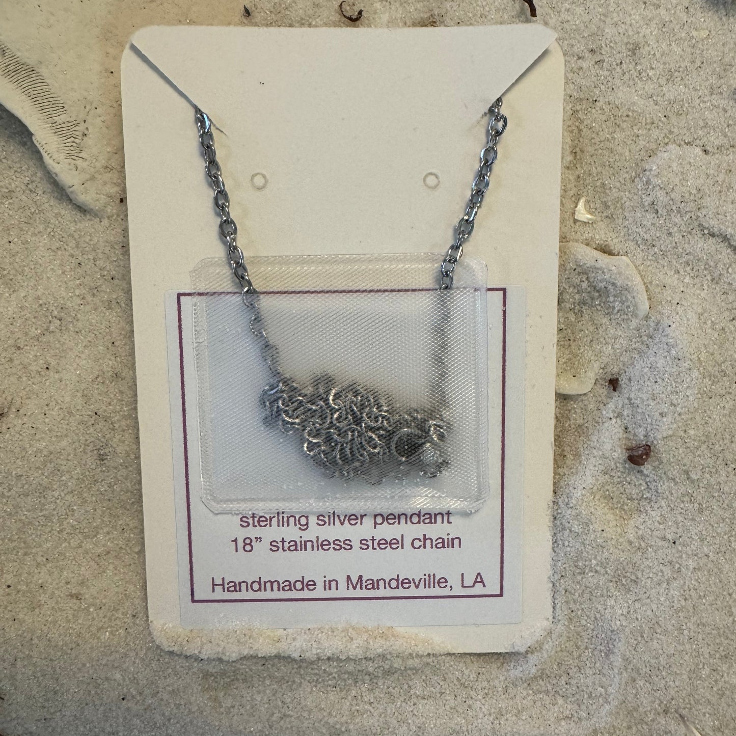 Beach Sand Sterling Silver Circle Necklace (choose your beach)