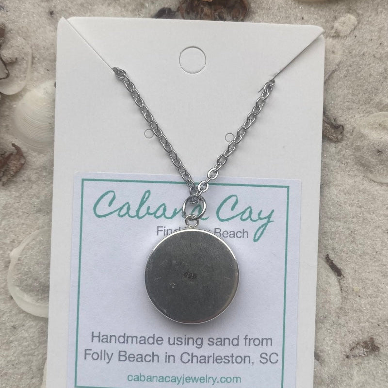 Beach Sand Sterling Silver Circle Necklace (choose your beach)